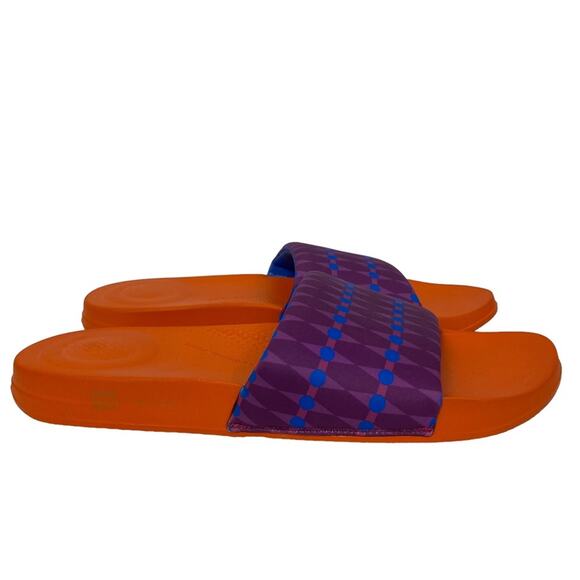 Fitflop Iqushion X Yinka Ilori Men\'s Violet Blue Haze Slide Sandal Shoes Size 12 main image 6
